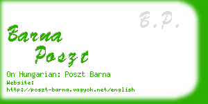 barna poszt business card